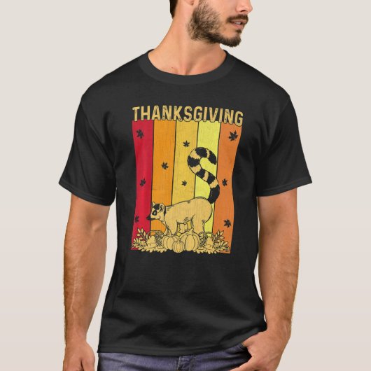 T-shirt Thanksgiving Retro Lemur Matching Family Pajamas (Devant)