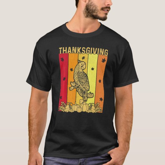 T-shirt Thanksgiving Retro Parrot Matching Family Pajamas (Devant)