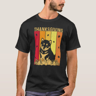 T-shirt Thanksgiving Retro Shiba Inu Chien famille de jume