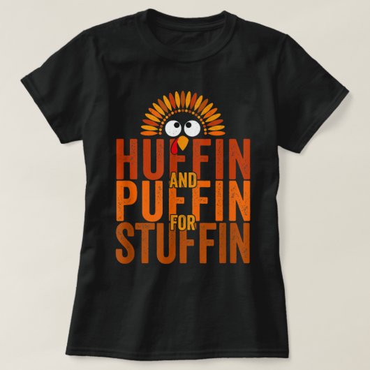 T-shirt Thanksgiving Run Turkey Trot - Huffin et Puffin f (Design devant)