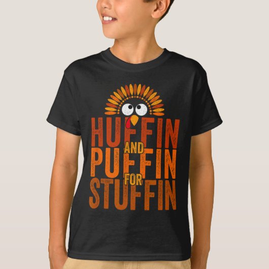 T-shirt Thanksgiving Run Turkey Trot - Huffin et Puffin f (Devant)