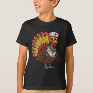 T-shirt Thanksgiving Scrub Tops Femmes Turquie Infirmière