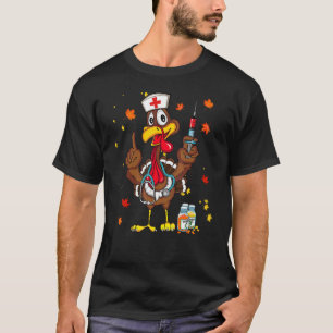 T-shirt Thanksgiving Scrub Tops Femmes Turquie Infirmière 
