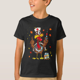 T-shirt Thanksgiving Scrub Tops Femmes Turquie Infirmière