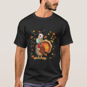 T-shirt Thanksgiving Scrub Tops Turquie Infirmière infirmi