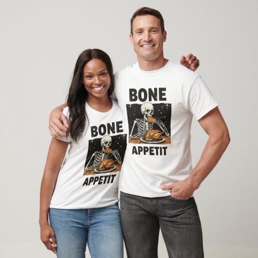 T-shirt Thanksgiving Skeleton Bone Appetit (Unisexe)
