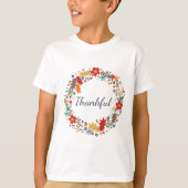 T-shirt Thanksgiving Thanksgiving Automne Wreath Kids Holi (Devant)