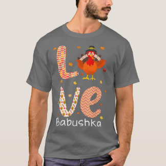T-shirt Thanksgiving Theme Amour Babushka Joyeux Jour de l