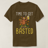 T-shirt Thanksgiving Time To Get Based Turkey (Design devant)