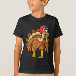 T-shirt Thanksgiving Turkey Defensive End Football Boys Ki