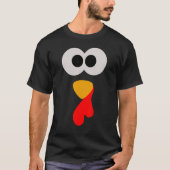 T-shirt Thanksgiving Turkey Face Drôle Graphique (Devant)