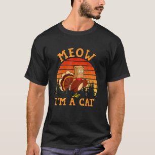 T-shirt Thanksgiving Turkey Fake Cat Retro