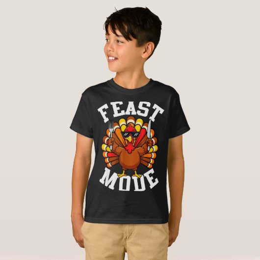 T-shirt Thanksgiving Turkey Feast Mode Funny Fall Men Wome (Devant entier)