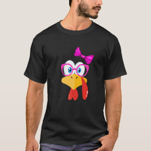 T-Shirt Thanksgiving Turkey Girl Face roze Sunglas