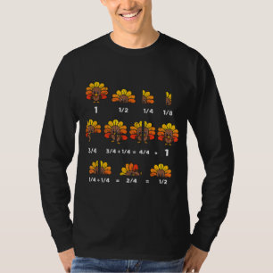 T-shirt Thanksgiving Turkey Math Fraction Funky Teacher Me