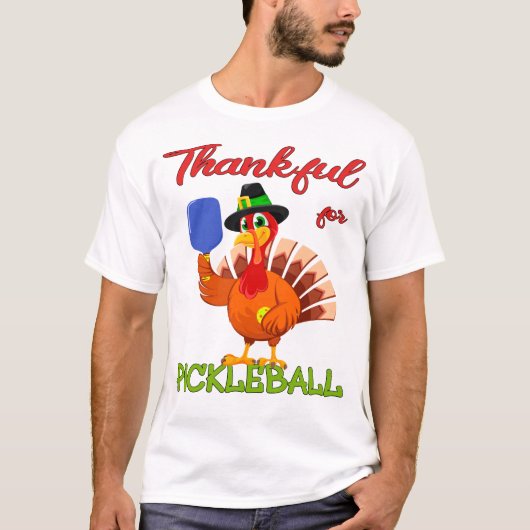T-shirt Thanksgiving Turkey - Thankful Pickleball (Devant)