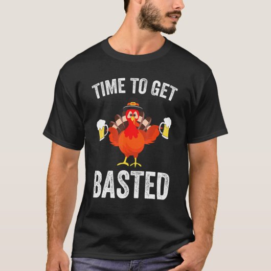 T-shirt Thanksgiving Turkey Time (Devant)