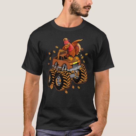 T-shirt Thanksgiving Turquie équitation Monster Truck Boys (Devant)
