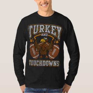 T-shirt Thanksgiving Turquie Et Touchdowns Football Hommes