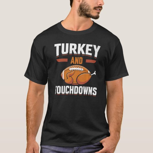 T-shirt Thanksgiving Turquie et Touchdowns Football Men Bo (Devant)
