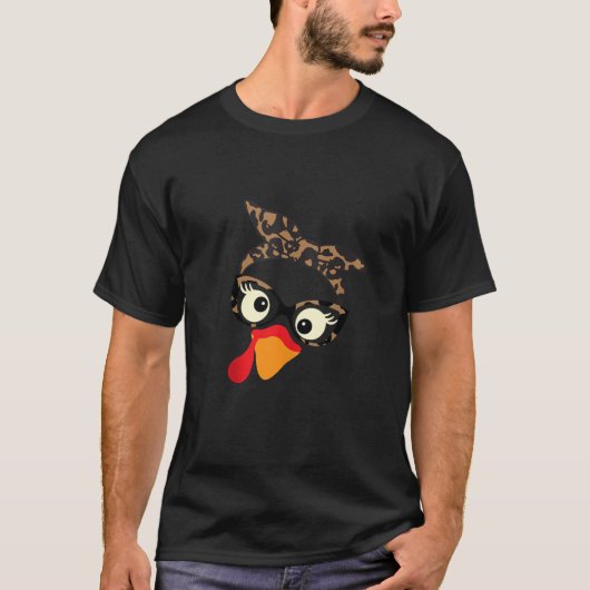 T-shirt Thanksgiving Turquie Face Empreinte de léopard lun (Devant)