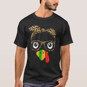T-shirt Thanksgiving Turquie Face Empreintes de léopard lu