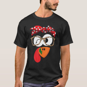 T-shirt Thanksgiving Turquie Face Empreintes de léopard lu