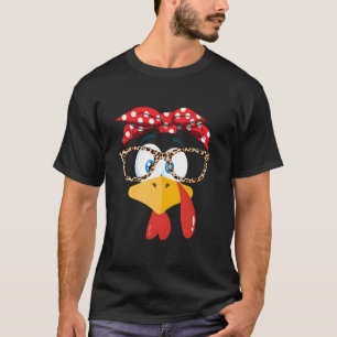 T-shirt Thanksgiving Turquie Face Empreintes de léopard lu