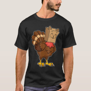 T-shirt Thanksgiving Turquie Fake Cat Meow Cat Thanksgivin