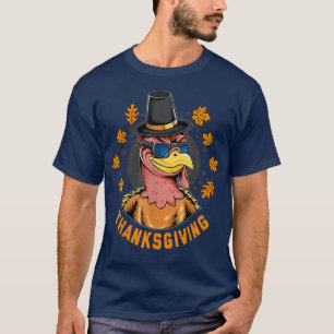 T-shirt Thanksgiving Turquie portant des lunettes de solei