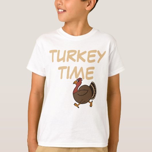 T-shirt Thanksgiving Turquie Time Custom Funny Kids T-shir (Devant)