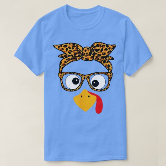 T-shirt Thanksgiving Turquie Visage Empreinte de léopard l (Design devant)