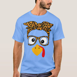 T-shirt Thanksgiving Turquie Visage Empreinte de léopard l