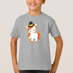 T-shirt Thanksgiving Unicorn, Cute Unicorn, Casquette pèle
