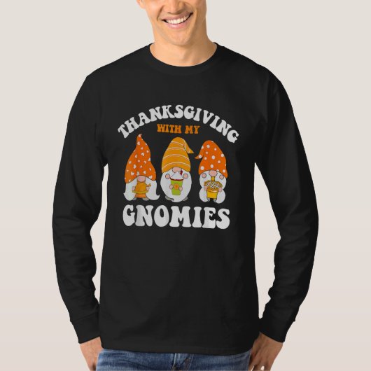 T-shirt Thanksgiving Whit My Gnomies Cute Fall Gnomes Boy  (Devant)
