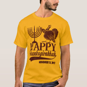 T-shirt Thanksgivukkah heureux personnalisé