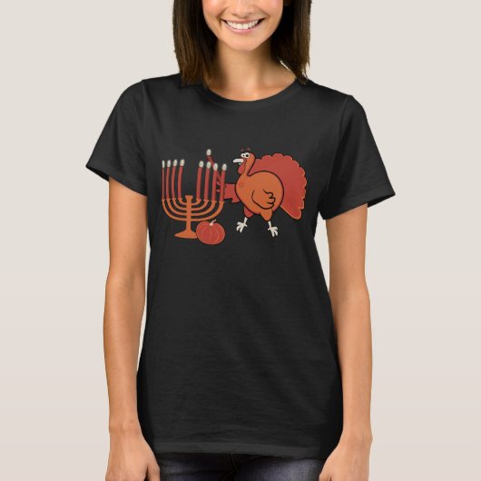 T-shirt Thanksgivukkah Turquie (Devant)