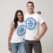 T-shirt Thassos, Grèce Drapeau Hommes Blanc (Unisexe)