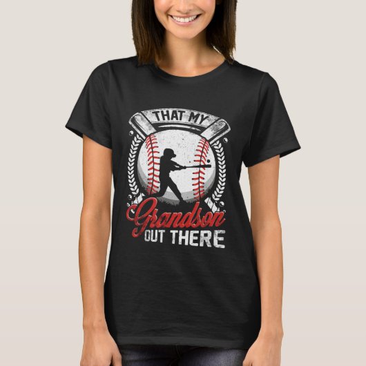T-shirt That's My Grandson Out There Baseball Grandma Moth (Devant)
