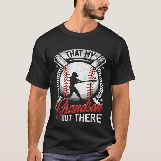 T-shirt That's My Grandson Out There Baseball Grandma Moth (Devant)