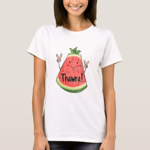 T-shirt Thawra et Watermelon Révolution souriante avec pa