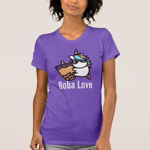 T-shirt Thé à bulle mûre et licorne