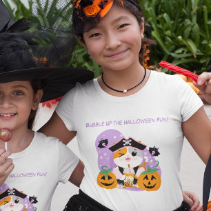 T-shirt Thé à bulles avec chat kawaii pirate Halloween Fun