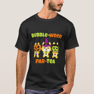 T-shirt Thé à bulles Boba fête d'Halloween Corgi