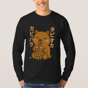 T-shirt Thé à bulles Capybara Boba Kawaii Tapioca Anime Mi