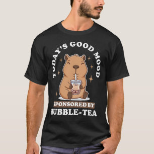 T-shirt Thé à bulles Kawaii Capybara de bonne humeur d'auj