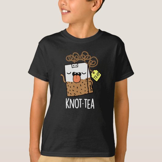 T-shirt Thé à nouer Thé drôle Pun Sombre Fond (Devant)