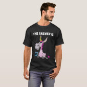 T-shirt The answer is no. Grumpy Funny Donkey Unicorn (Devant entier)