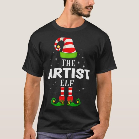 T-shirt The Artist Elf Christmas Pjs Matching Pajama (Devant)