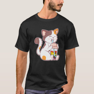 T-shirt Thé aux bulles pour chat Fierté gay LGBT Drapeau L